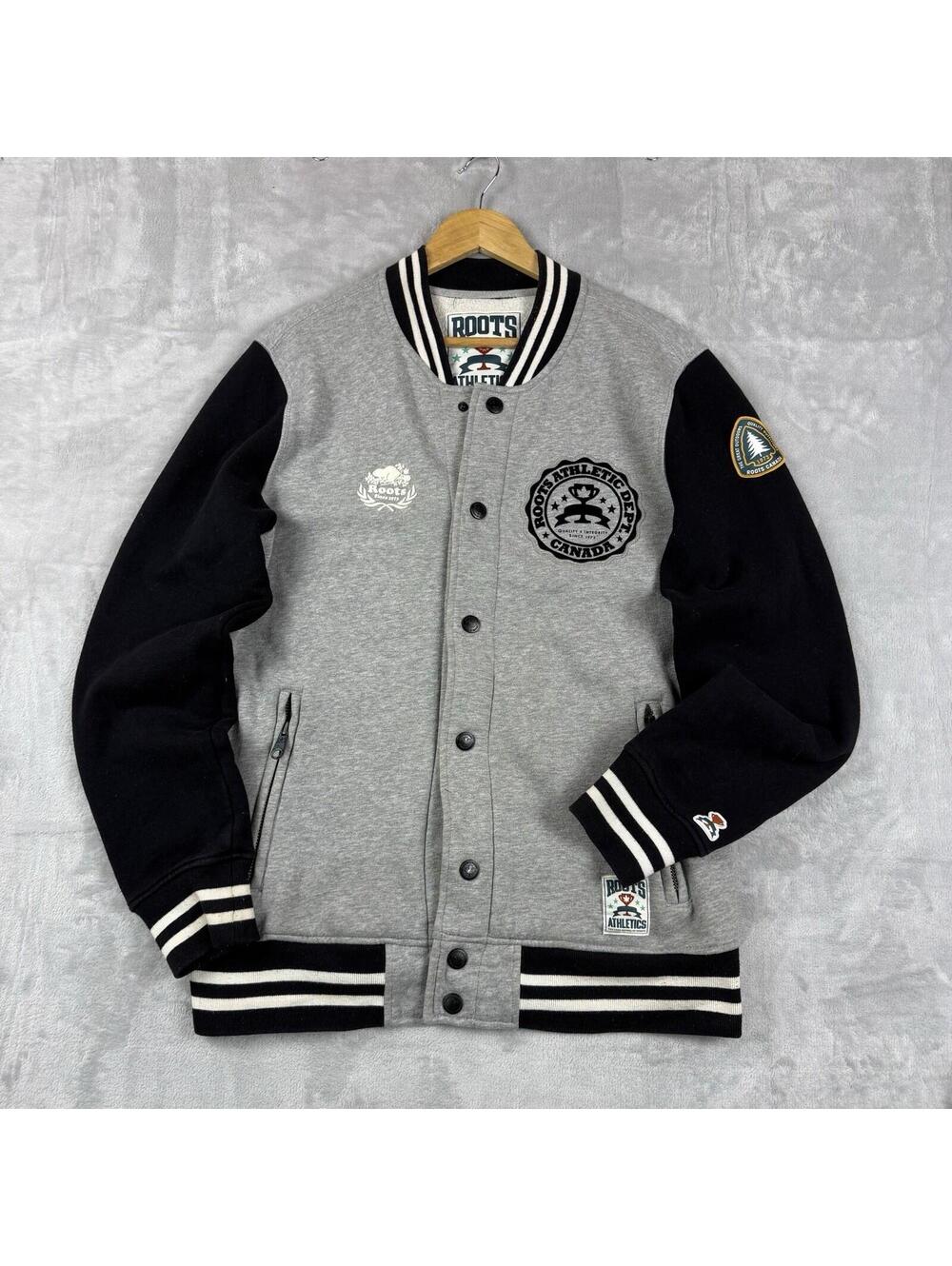 Roots Athletics Dept Varsity Jacket Bomber Men Size Large Embroidery Logo Retro